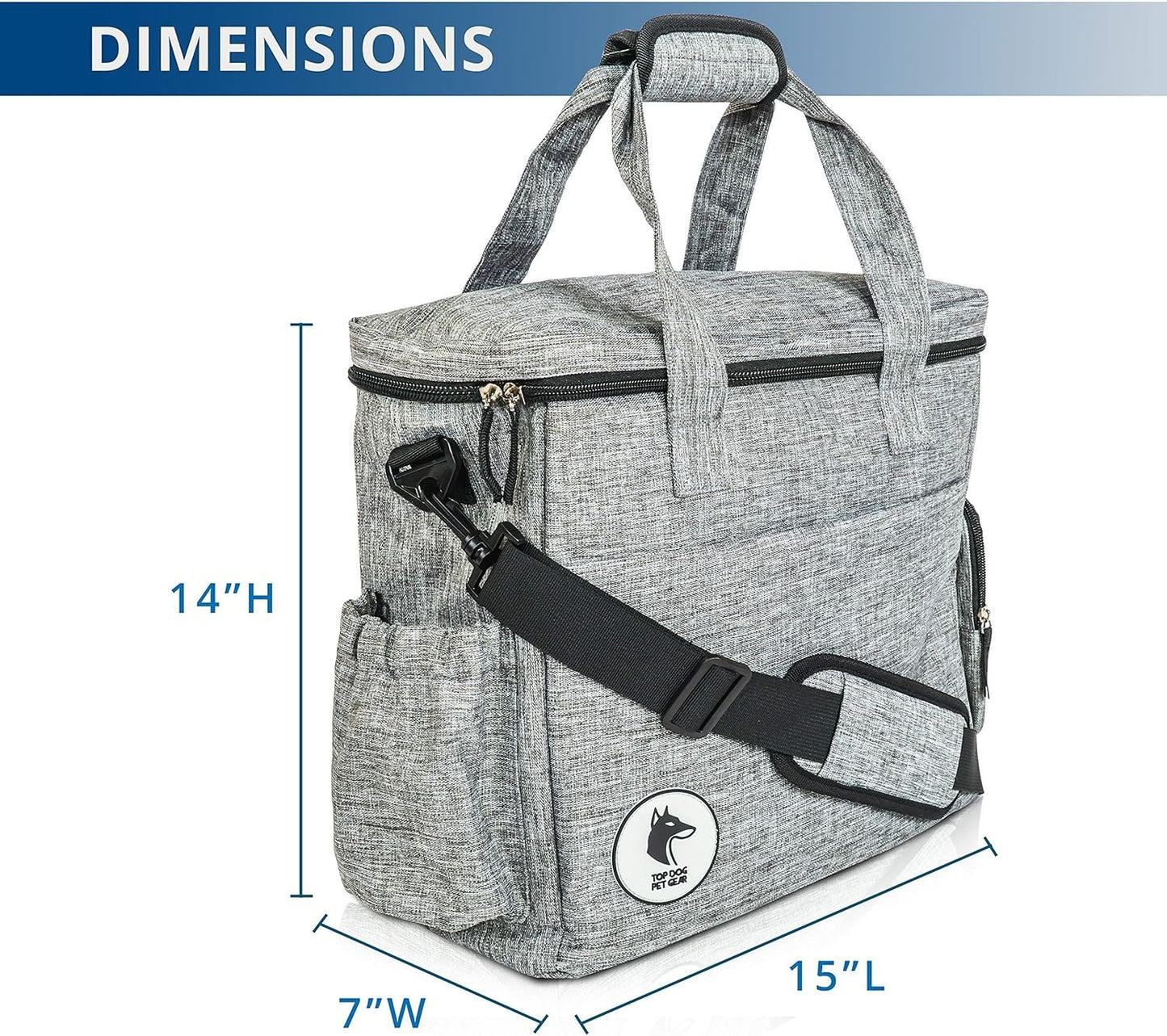 Top Dog Travel Bag - Airline Approved Travel Set for Dogs Stores All Your Dog Accessories - Includes Travel Bag, 2X Food Storage Containers and 2X Collapsible Dog Bowls.