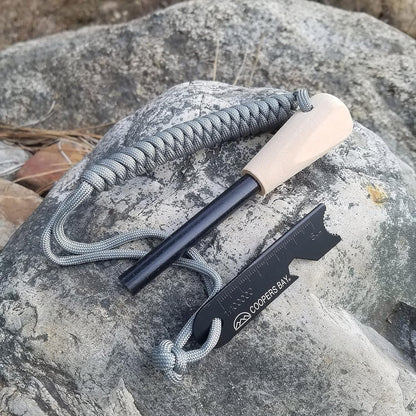 Coopers Bay Ferro Rod Fire Starter Package | Premium Fire Starting Kit | Includes Large 1/2" Ferro Rod, Fire Starter Tinder and Custom Carry Pouch | Complete Fire Starter Survival Tool Package…