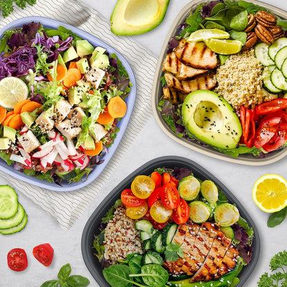 Bentgo Prep - 1-Compartment Bowls with Custom Fit Lids - Reusable, Microwaveable, Durable BPA-Free, Freezer and Dishwasher Safe Meal Prep Food Storage Containers - 10 Bowls & 10 Lids (Graphite)