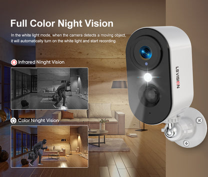 LS VISION Cellular Security Camera Indoor Built-in SIM Card, 2K No Wi-Fi Security Camera Portable, LTE Cameras with 6000mAh Battery, PIR Motion Detection, Color Night Vision, 2-Way Audio, TF/Cloud