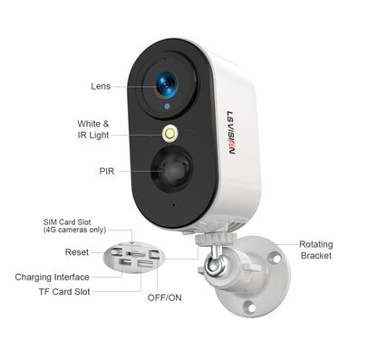 LS VISION Cellular Security Camera Indoor Built-in SIM Card, 2K No Wi-Fi Security Camera Portable, LTE Cameras with 6000mAh Battery, PIR Motion Detection, Color Night Vision, 2-Way Audio, TF/Cloud