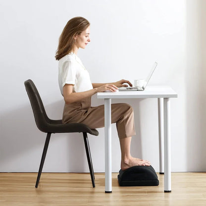 Adjustable Foot Rest Under Desk for Added Height | Large Premium Velvet Soft Foam Footrest for Desk | Most Comfortable Desk Foot Rest in The World for Back, Lumbar, Knee Pain (Black)