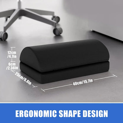 Adjustable Foot Rest Under Desk for Added Height | Large Premium Velvet Soft Foam Footrest for Desk | Most Comfortable Desk Foot Rest in The World for Back, Lumbar, Knee Pain (Black)