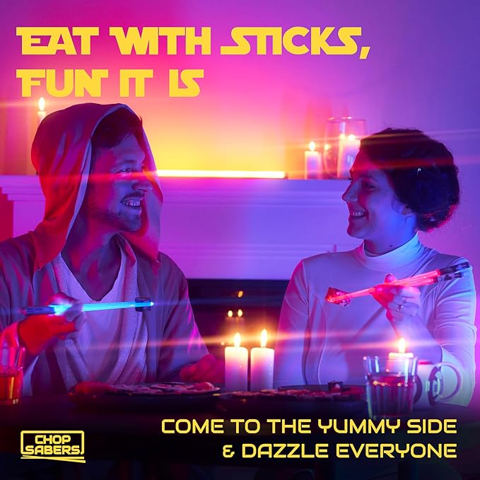 Lightsaber Led Light Up Chopsticks (2-Pairs, Blue & Red)