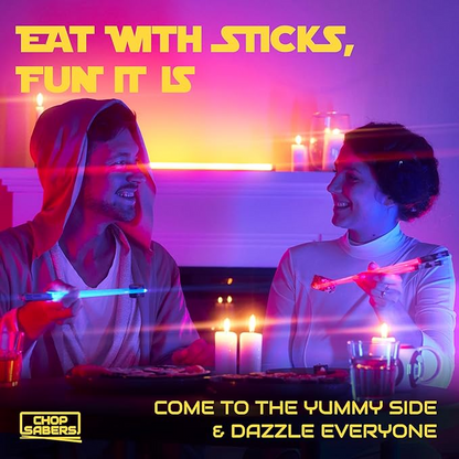 Lightsaber Led Light Up Chopsticks (2-Pairs, Blue & Red)