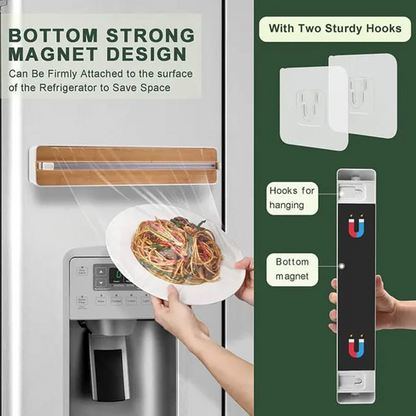 Wall Mount Instant Plastic Wrap Dispenser with Slide Cutter
